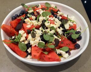 Watermelon and Lavender Salad with Feta...