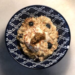 Alpro Porridge Recipe With Rhubarb and Blackberries
