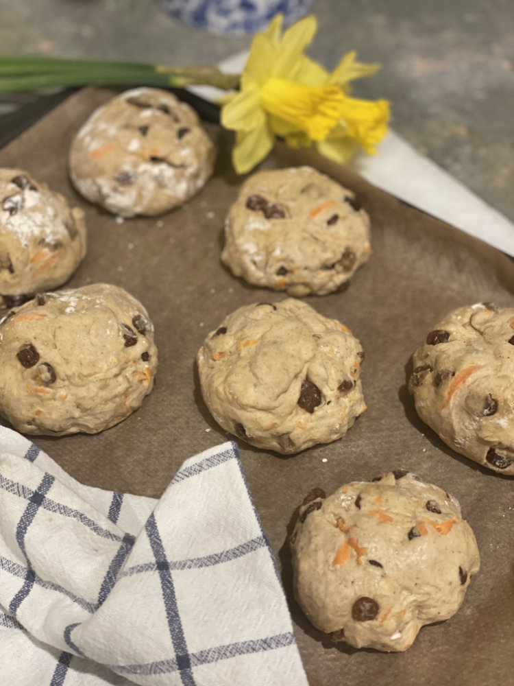 Carrot Cake Hot Cross Buns Recipe
