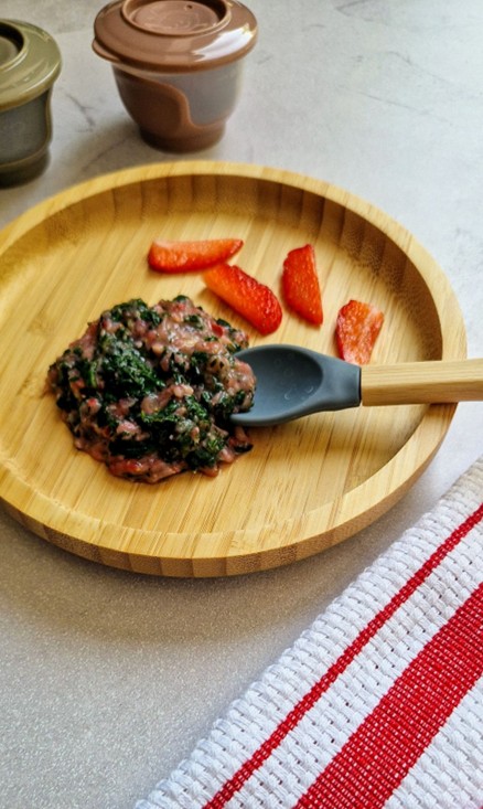 Spinach, Strawberry and Butter Beans Baby Puree Recipe