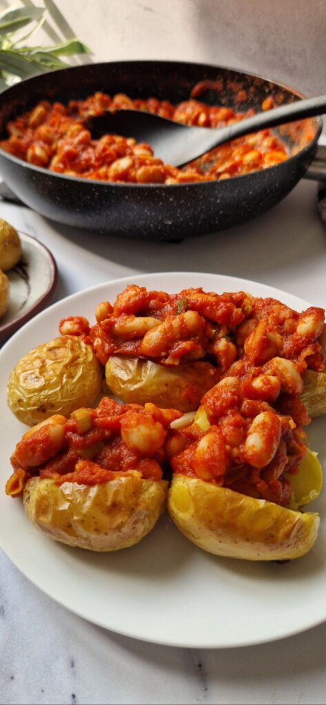 Homemade Baked Beans with Mini Jackets